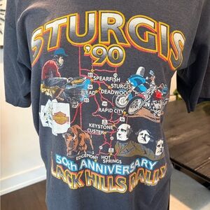 Vintage Harley-Davidson Sturgis '90 Black Graphic Tee
